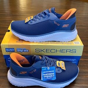 Skechers Navy and Orange Slip-on Wide fit Men US 7 ACS